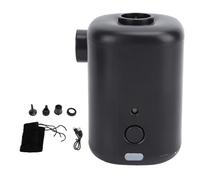 Portable Air Pump Electric Inflator Deflator, Compact Lightweight 5.5x7.5cm White - Rapid Inflation and Deflation, USB and Battery Powered, Ideal for Outdoor and Camping (Black)
