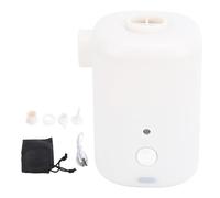 Portable Air Pump Electric Inflator Deflator, Compact Lightweight 5.5x7.5cm White - Rapid Inflation and Deflation, USB and Battery Powered, Ideal for Outdoor and Camping (White)