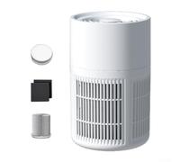 Portable Air Purifier HEPA Filter USB Powered for ultra Quiet for Home Office Bedroom Desktop Small Room White 19cm(A)