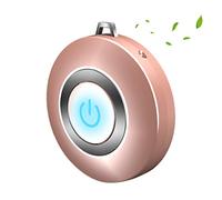 Portable Air Purifier Necklace, Personal Mini Air Necklace Negative Ion Air Freshener - No Radiation Low Noise for Adult, 48 Hours, 7 Million Negative Ions,Gold