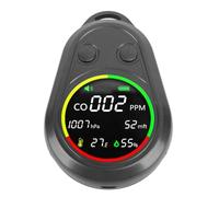 Portable Air Quality Detector Altimeter Barometer Thermometer 5 in 1 Multifunction Environmental Meter with CO Temperature Humidity Atmospheric Pressure Sensor for Outdoor Camping