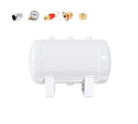 Portable Air Reservoir Tank with Fittings, 15L 3.9-Gallon Horizontal Air Compressor Storage Container, Loads 1.25Mpa for Garage Workshop