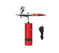 Portable Airbrush Auto Mini Air Brush Top Gun with Compressor Kit Quiet Art Cake Nail Model Painting Tattoo Manicure Tool Effortless Precision Consistent Spray(18cm)