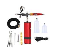 Portable Airbrush Auto Mini Air Brush Top Gun with Compressor Kit Quiet Art Cake Nail Model Painting Tattoo Manicure Tool Precise Control(2B+30A Controller)
