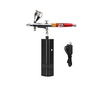 Portable Airbrush Auto Mini Air Brush Top Gun with Compressor Kit Quiet Art Cake Nail Model Painting Tattoo Manicure Tool Precise Control(A-01)