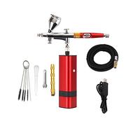 Portable Airbrush Auto Mini Air Brush Top Gun with Compressor Kit Quiet Art Cake Nail Model Painting Tattoo Manicure Tool Effortless Precision Consistent Spray(C)