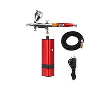 Portable Airbrush Auto Mini Air Brush Top Gun with Compressor Kit Quiet Art Cake Nail Model Painting Tattoo Manicure Tool Precise Control(B)