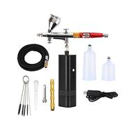 Portable Airbrush Auto Mini Air Brush Top Gun with Compressor Kit Quiet Art Cake Nail Model Painting Tattoo Manicure Tool Precise Control(D-01)