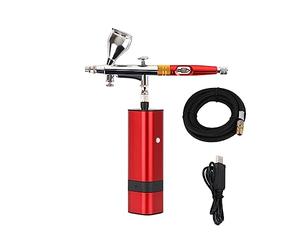 Portable Airbrush Auto Mini Air Brush Top Gun with Compressor Kit Quiet Art Cake Nail Model Painting Tattoo Manicure Tool Effortless Precision Consistent Spray(B)