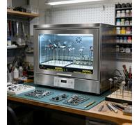 Portable Airbrush Spray Booth with Adjustable Temperature Timer and Ventilation Function for Model Painting and Drying