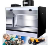 Portable Airbrush Spray Booth with Waterfall and LED Lighting, Stainless Steel Craft Table Booth for Model, Cake, Nail Art, and Pottery