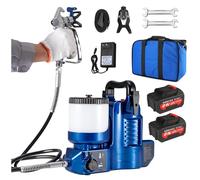 Portable Airless Paint Sprayer, 1.2L Capacity, 500W Cordless High Pressure Spraying Machine, 1.1L/Min Flow Rate, 21V Lithium Battery, 6-Speed Adjustable for Latex Paints and Lacquers