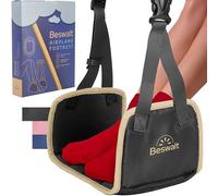 Portable Airplane Foot Hammock for Plane Travel with Memory Foam & Hardboard for No Feet or Leg Clashing - Long Flight Air Travel Essentials to Relax Feet Rest Flying Overseas by Beswalt (Black)