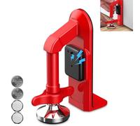 Portable Alarm Door Stopper - 80dB Anti-Theft Security Alarm Door Stoppers for Bottom of Door, Adjustable and Easy to Install for Home, Office, and Travel, Door Security Devices (Red)