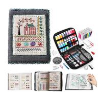 Portable All Scenario Embroidery Stitch Book & Sewing Kit, DIY Sets with Complete Toolkit and Instructional Tutorial Instructions 106 Unique Stitch Journal for Craft Lovers Beginners (A)