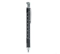 Portable Alloy Multifunction Writing Pen with Ruler, for Measuring Length and Thickness in Various Working Environments (black)