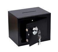 Portable AllSteel Security Safe Box with Key LockCompact Storage for Hiding Cash Valuables & Secrets in Offices Schools Hotels & Receptions