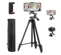 Portable Aluminum Alloy Camera Tripod, DSLR Tripod & Smartphone Stand for Mobile Live Streaming, Photography and Telescope Shooting，140cm