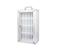 Portable Aluminum Alloy Locking Deposit Box - Secure Storage Cabinet for 36 Mobile Devices Perfect for Schools Events & Organizations with Digital Stickers