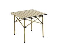 Portable Aluminum Camping Table - Lightweight Folding Garden Table with Steel Frame & Roll-Up Top - Compact & Stable Outdoor Table for Beach Hiking & Picnics - 95x55x50cm