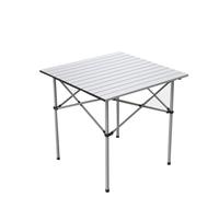 Portable Aluminum Camping Table - Lightweight Folding Outdoor Garden Table with Roll-Up Top & Carry Bag - Compact & Stable for Beach Hiking Picnic - 95x55x50cm