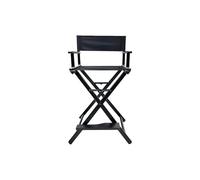 Portable Aluminum Folding Chair for Outdoor, Makeup Stool for Photography Studio, Compact Camping Director's Chair (Black, Pillowless)