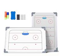 Portable Aluminum Ice Hockey Coaching Table, Double-Sided Ice Hockey Coaching Whiteboard, with Magnetic Chess Pieces and Special Pen, for Training