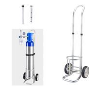 Portable Aluminum Oxygen Cylinder Cart with Wheels Anti-Tipping Support for 158mm Gas Cylinders Lightweight and Design for Easy Transport and Safety