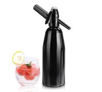Portable Aluminum Sparkling Water Maker, 1L Nostalgic Home Soda for DIY Carbonated Soda Water Refreshing Seltzer Cocktails Juices and Fizzy Drinks (Black)