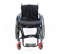 Portable Aluminum Sports Wheelchair Lightweight Folding All Terrain Leisure Manual Wheel Chair for Adults Disabled, 136kg Capacity