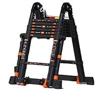 Portable Aluminum Telescopic Ladder - 12.7FT Multi-Purpose Folding A-Frame Stepladder Extendable & Lightweight Ideal for Home Office and Outdoor Use.
