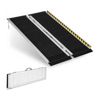 Portable Aluminum Threshold Ramp with Transition Plate for Wheelchair and Mobility Scooter Access