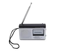 Portable AM FM Radio Battery Operated, Compact Transistor Radio with Headphone Jack, Built in Speaker, Lightweight Pocket Radio for Travel Home Emergency (Silver Black)