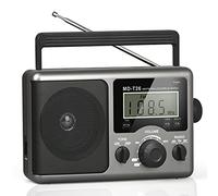 Portable AM FM Shortwave Radio,Battery Operated Radio by 4D Cell Batteries or AC Power Transistor Radio with LCD Display,Time Setting,3.5mm Earphone Jack,Big Speaker,High/Low Tone for Home,Gift