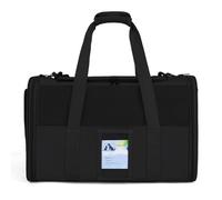 Portable and breathable chat transport bag, wide opening and ergonomic design for easy access, reinforced safety multimodality (Noir)