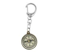 Portable and Practical Pocket Compass with Key Ring Outdoor Camping Compass Zinc Alloy Navigation Tool Equipment