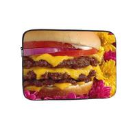 Portable And Shockproof Laptop Bag With Unique Delicious Burgers Print, For Work, University, And Commuting, Black, 15 inch