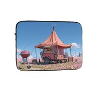 Portable And Shockproof Laptop Bag With Unique Pink Camper Van Print, For Work, University, And Commuting, Black, 15 inch