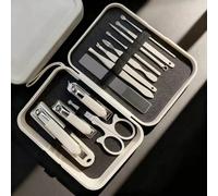 Portable anti-splash nail clipper set, full set of beauty and manicure tools, multi-functional storage box, home travel manicure care set (5-18 piece set, multiple styles optional)