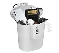 Portable Anti-Theft Lock Box, Portable Security Lock Bag, Mobile Travel Safe & Beach Safe with Numbers to Keep Your Valuables Temporarily Secure. (White)