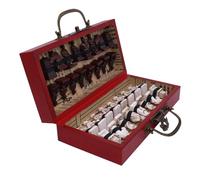 Portable Antique Chess Set with Terracotta Warriors Pieces, Folding Board for Adults,Ideal House Warming&Retirement Gift(Small)