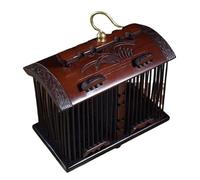 Portable Antique vintage portable double grid convenient grasshopper cage for Enthusiasts(Bruin)