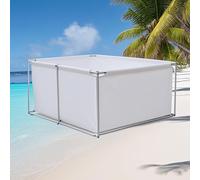 Portable Aquaculture Water Tank Large Canvas Fish Pond for Koi Temporary Holding & Viewing 2x2x0.8m Water Storage Pool Durable & Easy Setup White