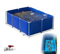 Portable Aquatic Enclosure with Drain Valve for Temporary Fish Holding and Turtle Farming, Easy Assembly