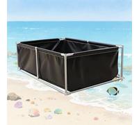 Portable Aquatic Enclosure with Drainage System for Temporary Fish and Turtle Habitat Management