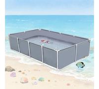 Portable Aquatic Enclosure with Drainage System for Temporary Fish and Turtle Habitat Management