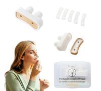 Portable Aromatherapy Inhaler Tube with 5pcs Cotton Wicks Set,Visualsource Essential Oil Herbal Nasal Inhaler Refillable Personal Reusable Nasal Aroma Diffuser Suitable for Home Office Travel