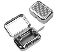 Portable Ashtray, 2Pcs Pocket Ashtray with Lid, Stainless Steel Portable Ashtrays for Cigarettes, Odour-Proof Portable Cigarette Butt Box for Outdoors Travel Camping Car Bar
