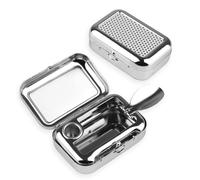 Portable Ashtray, 2Pcs Pocket Ashtray with Lid, Stainless Steel Portable Ashtrays for Cigarettes, Odour-Proof Portable Cigarette Butt Box for Outdoors Travel Camping Car Bar