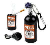 Portable Ashtray Pocket Ashtray Mini Travel Ashtray Metal Cigarette Ash Tray Stylish Durable Lightweight Travel Smoking Accessories Outdoor Indoor Use Funny Unique Gift Idea (Black)
